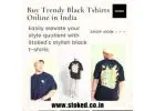 Stoked | Buy Trendy Black Tshirts Online in India